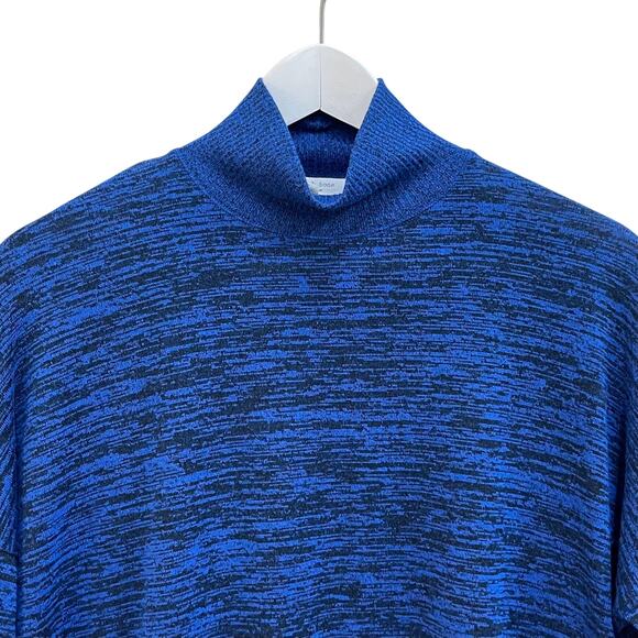 rag & bone Heathered Blue Black Size S Lightweight Knit Jane Mock Neck Sweater - Picture 9 of 9